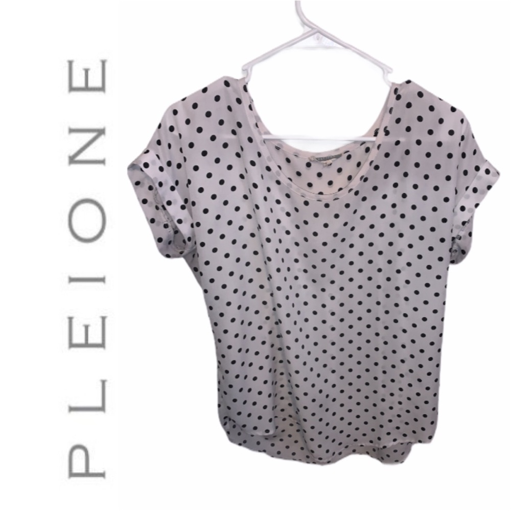 💖 Pleione Polka Dotted White & Black Blouse